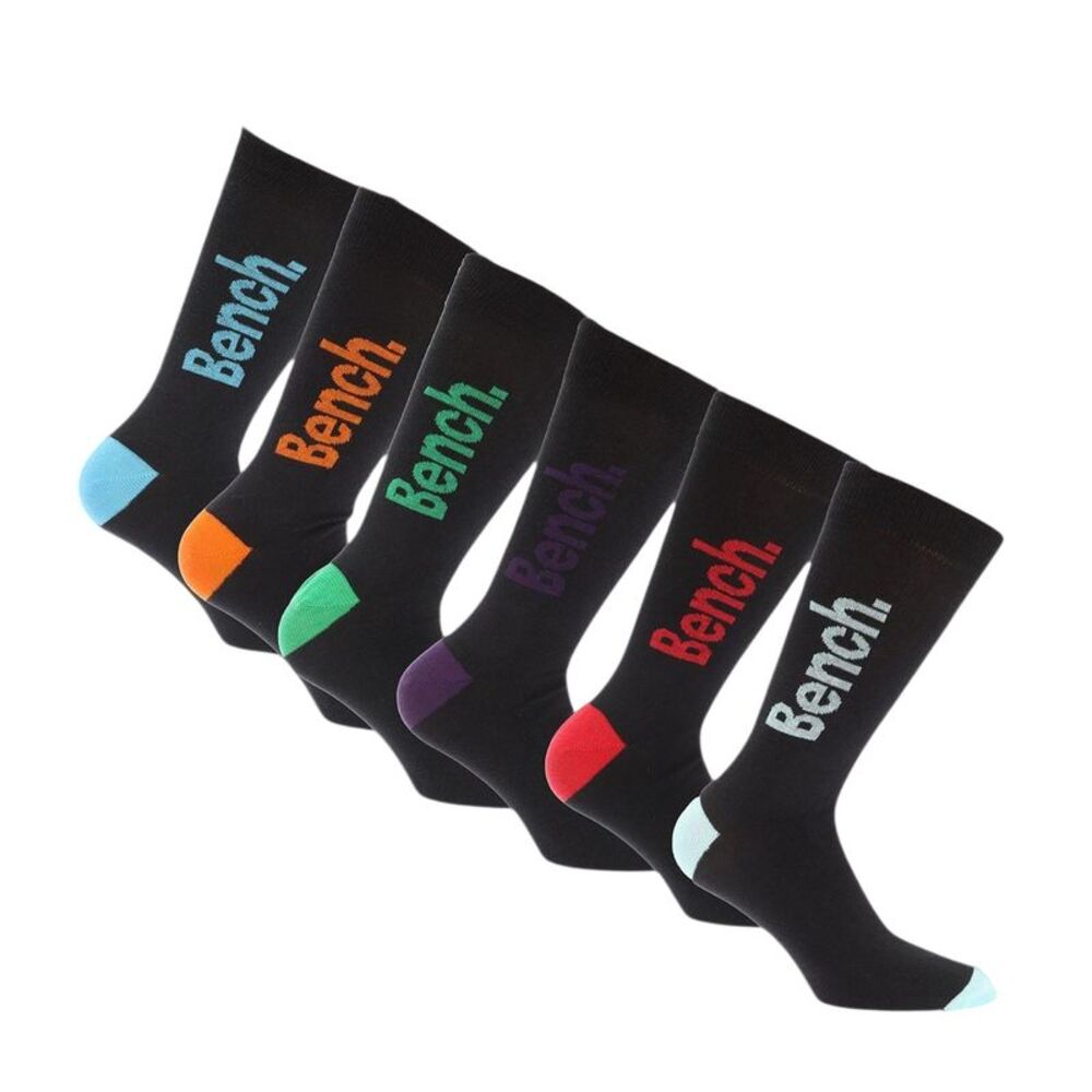 Bench Mens Cotton Dress Socks (Pack of 7) / Black